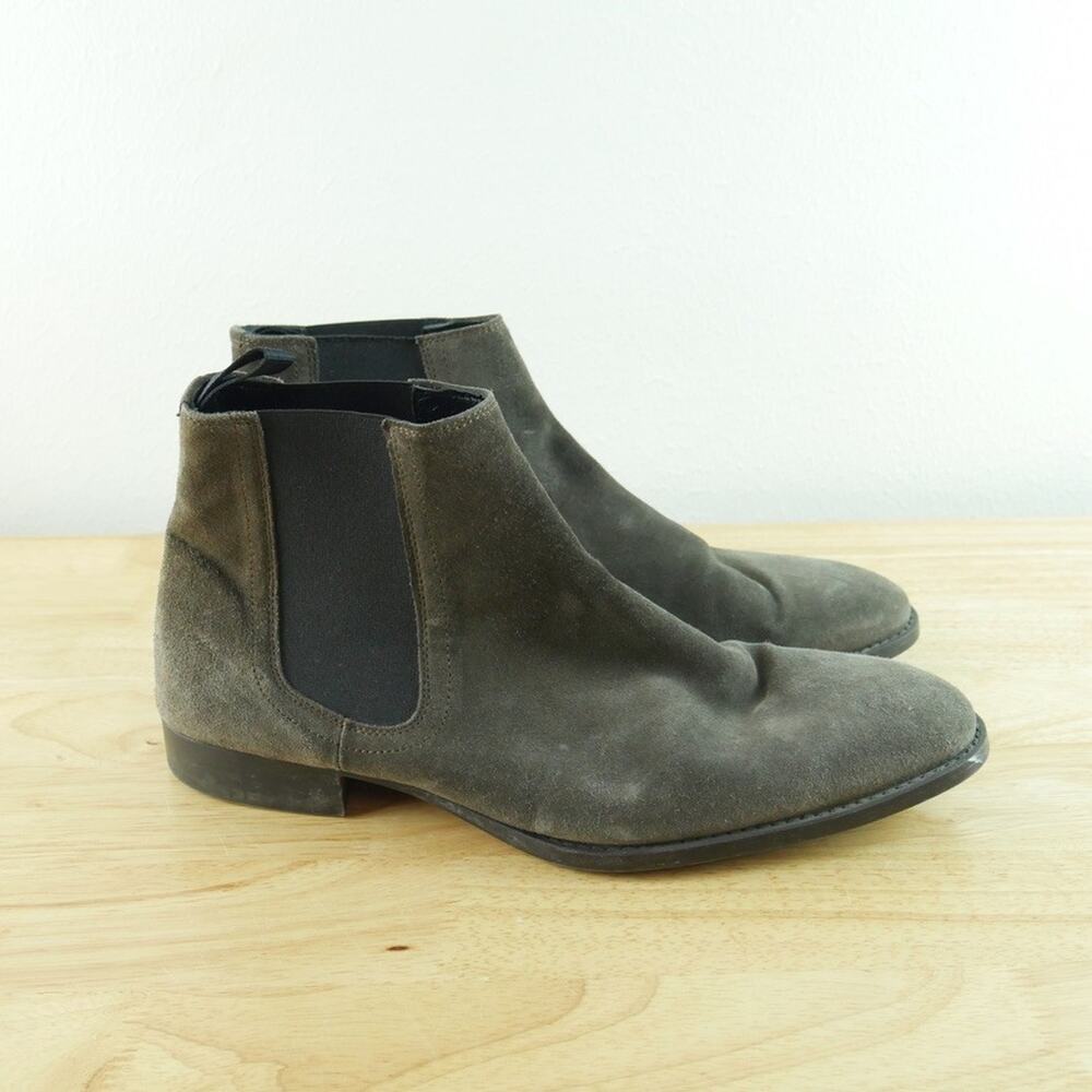 Zara Men's Size 42 Grey Suede Chelsea Boots Mod Retro Minimal Shoes US 9‎ Indie